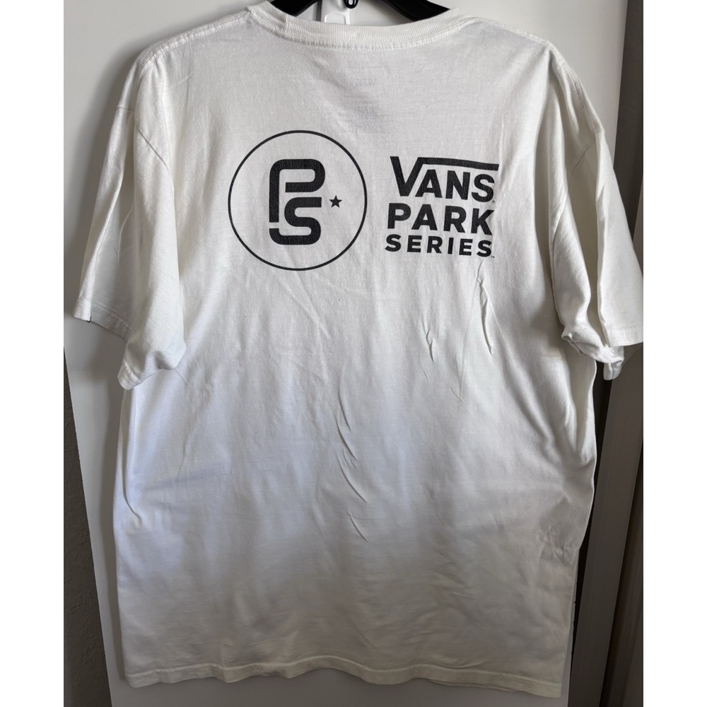 Vans Shirt Mens Size Large White Short Sleeve Skater Park Series Logo Print - Picture 2 of 5